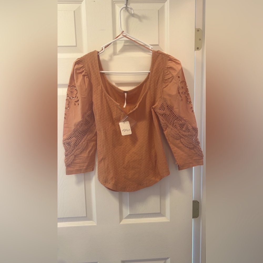 Free people light orange top
